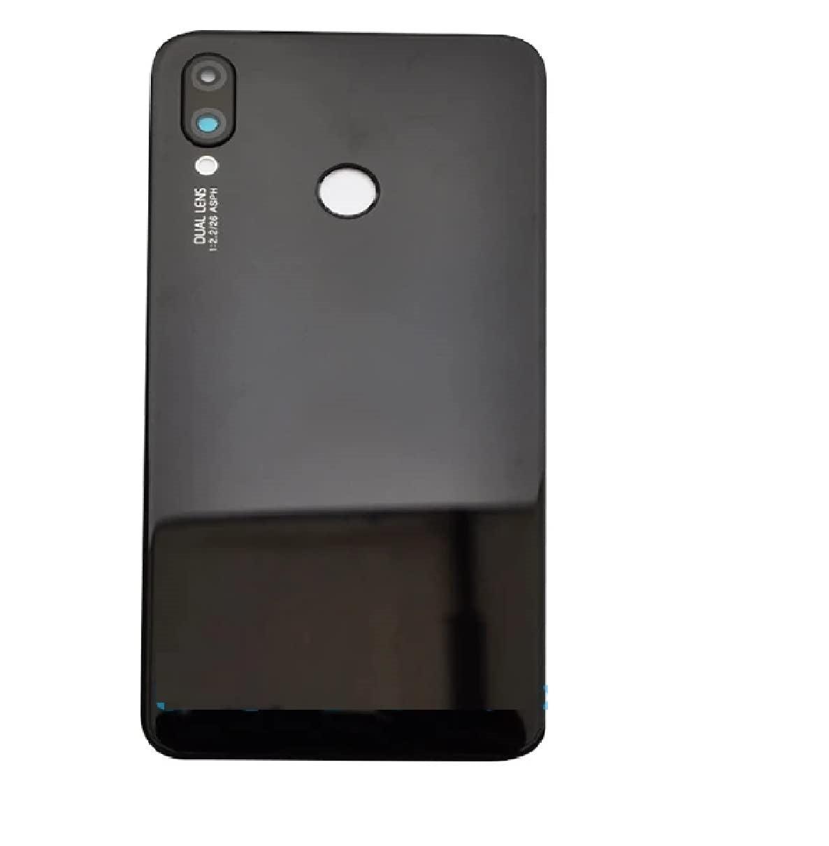 Back Glass Panel for Honor Nova 3i Black with Camera Lens Module and Self Adhesive Tape - EGFix Back Glass Panel for Honor Nova 3i Black with Camera Lens Module and Self Adhesive Tape - EGFix